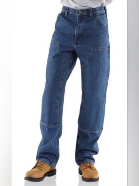 Carhartt Relaxed Fit Rugged Flex Straight Double-Front Denim Dungaree Jeans Work